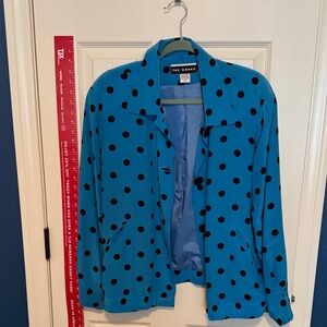 Saks Fifth Avenue Blue Polka Dot Women's Jacket